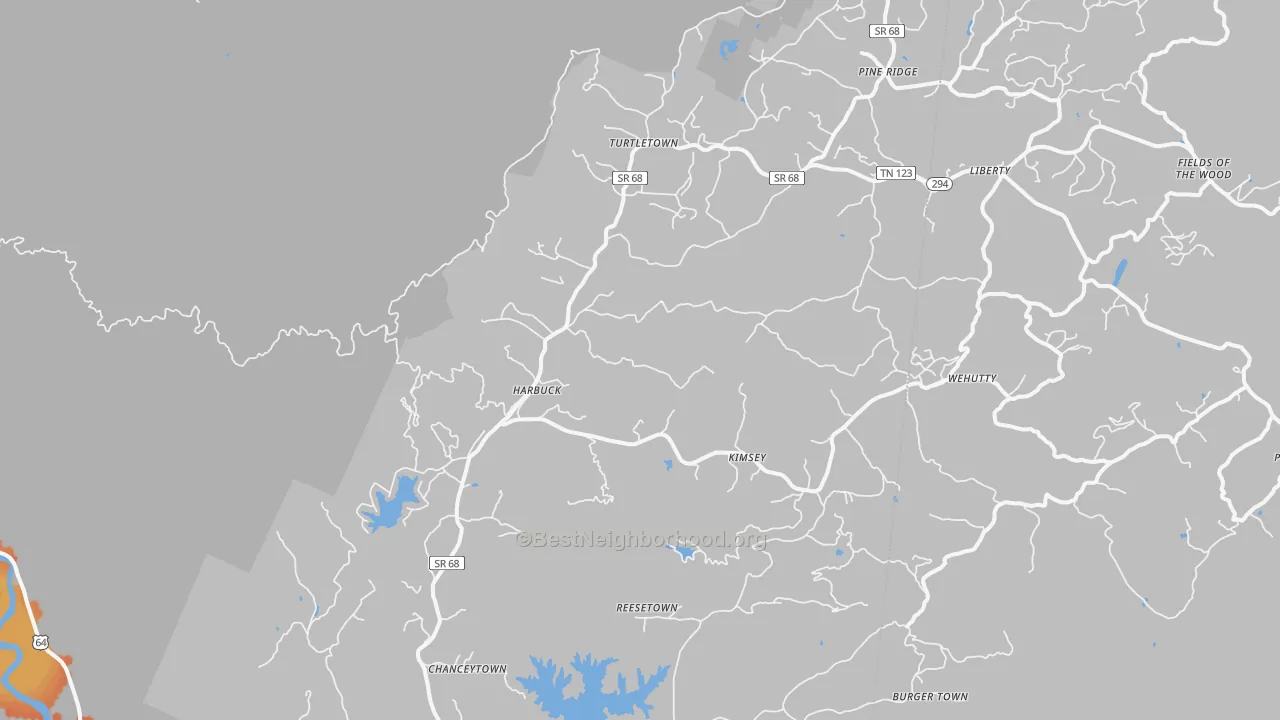Bike Grade map of 37391, TN