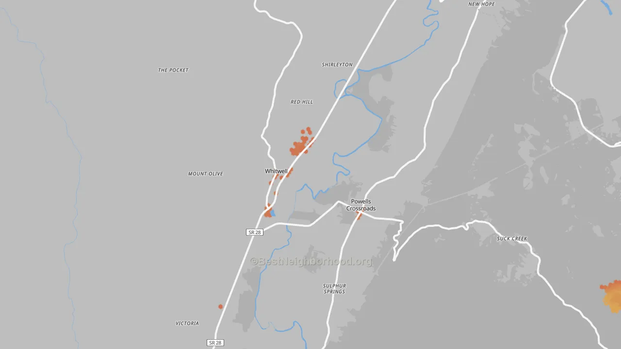Bike Grade map of 37397, TN