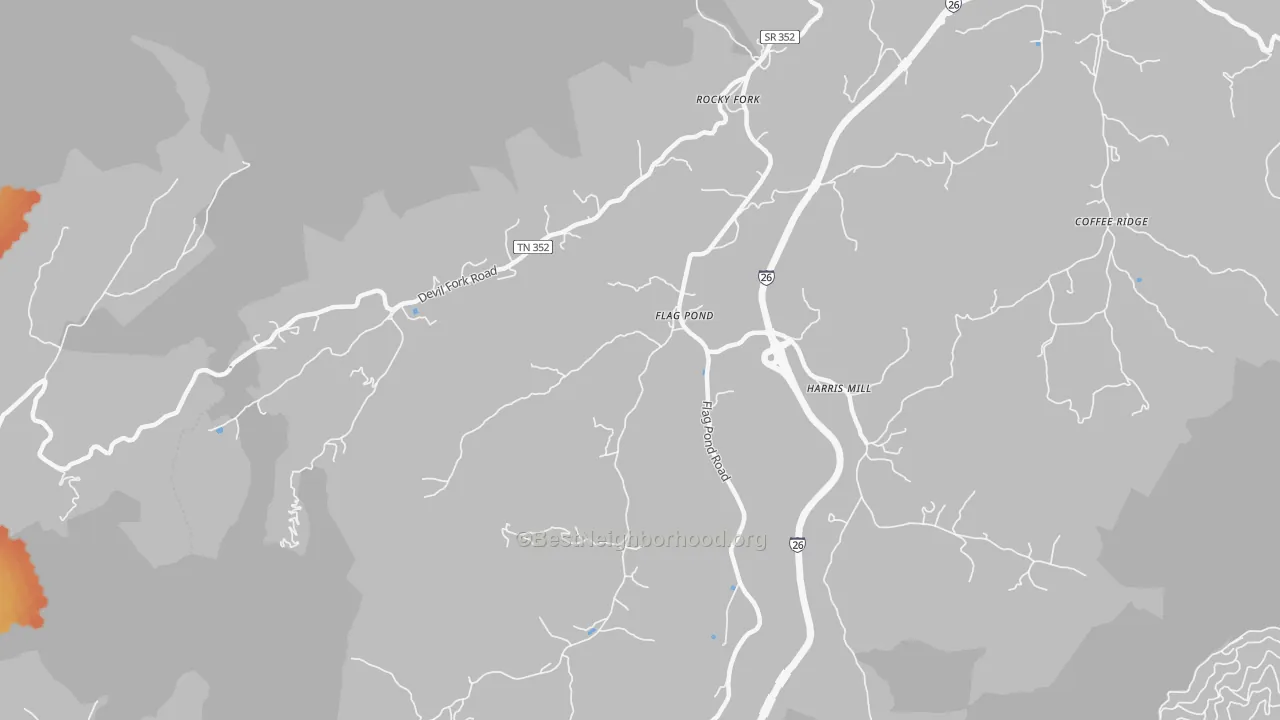 Bike Grade map of 37657, TN