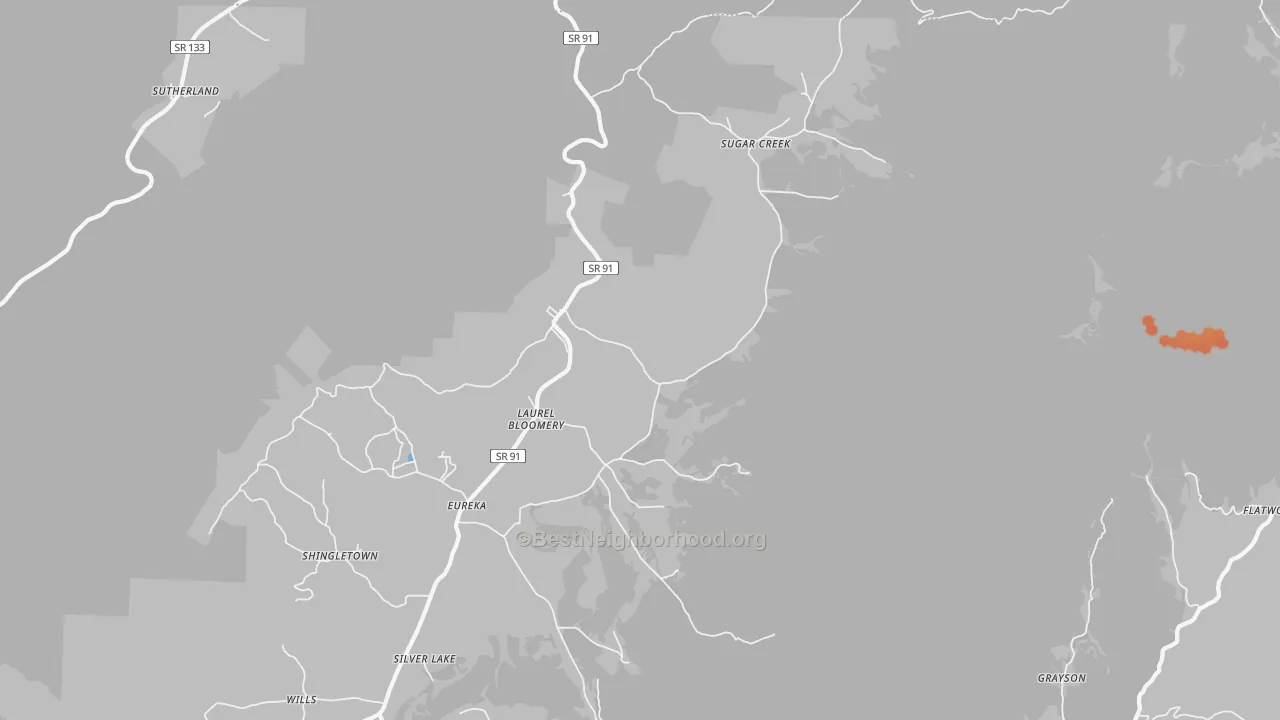 Bike Grade map of 37680, TN