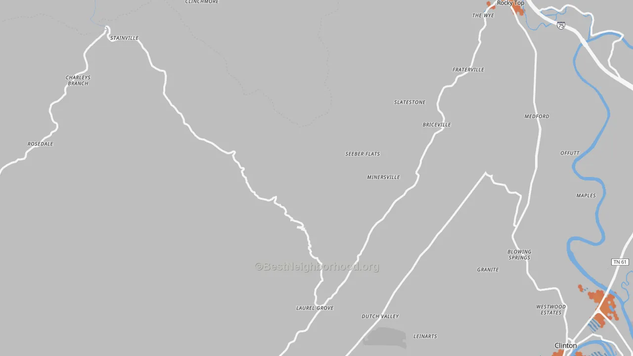 Bike Grade map of 37710, TN