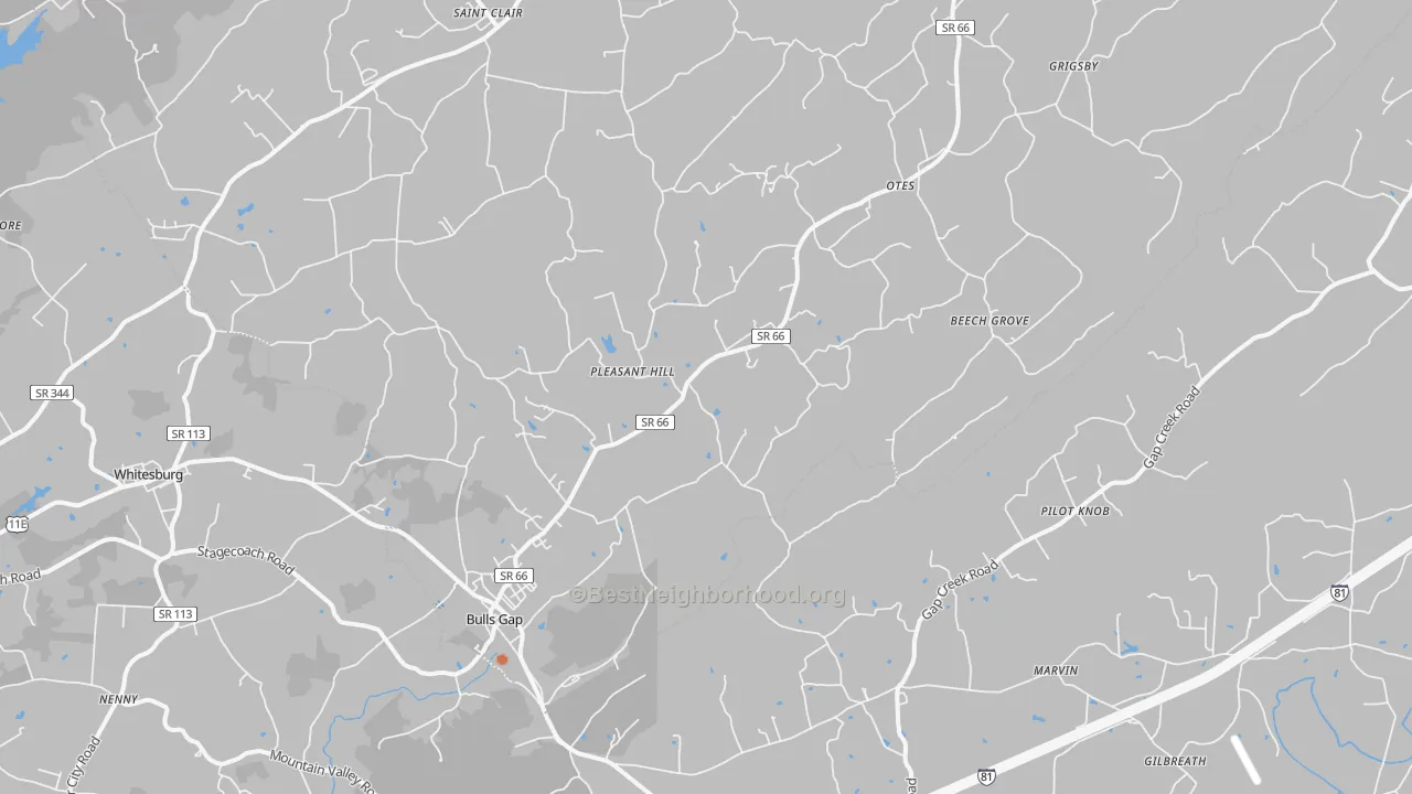 Bike Grade map of 37711, TN