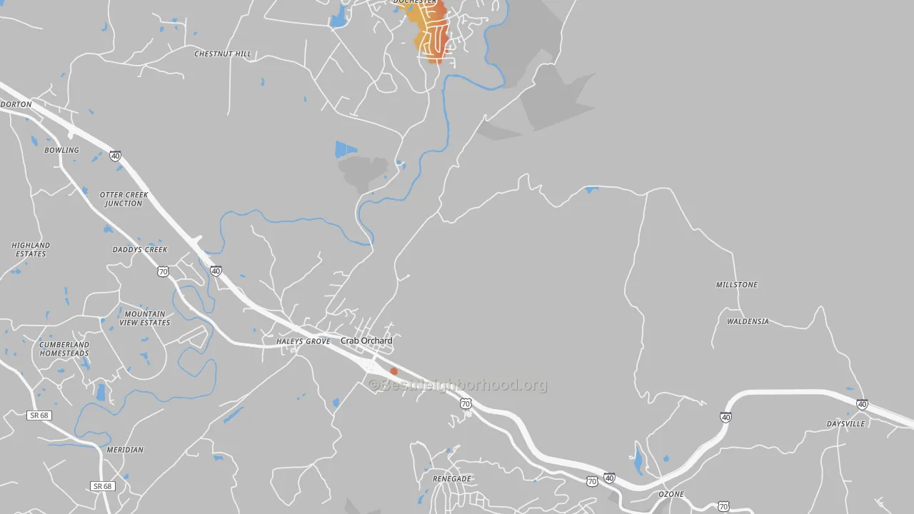 Bike Grade map of 37723, TN