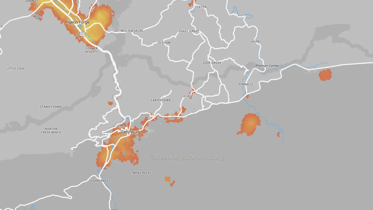 Bike Grade map of 37738, TN