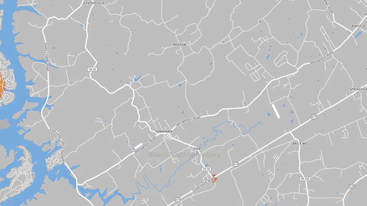 Bike Grade map of 37742, TN