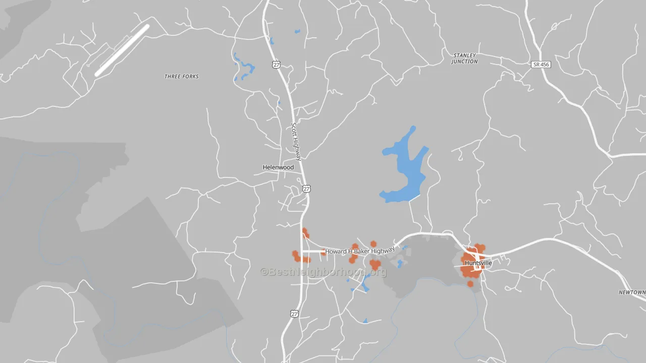 Bike Grade map of 37755, TN