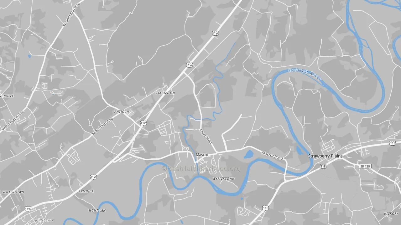 Bike Grade map of 37806, TN