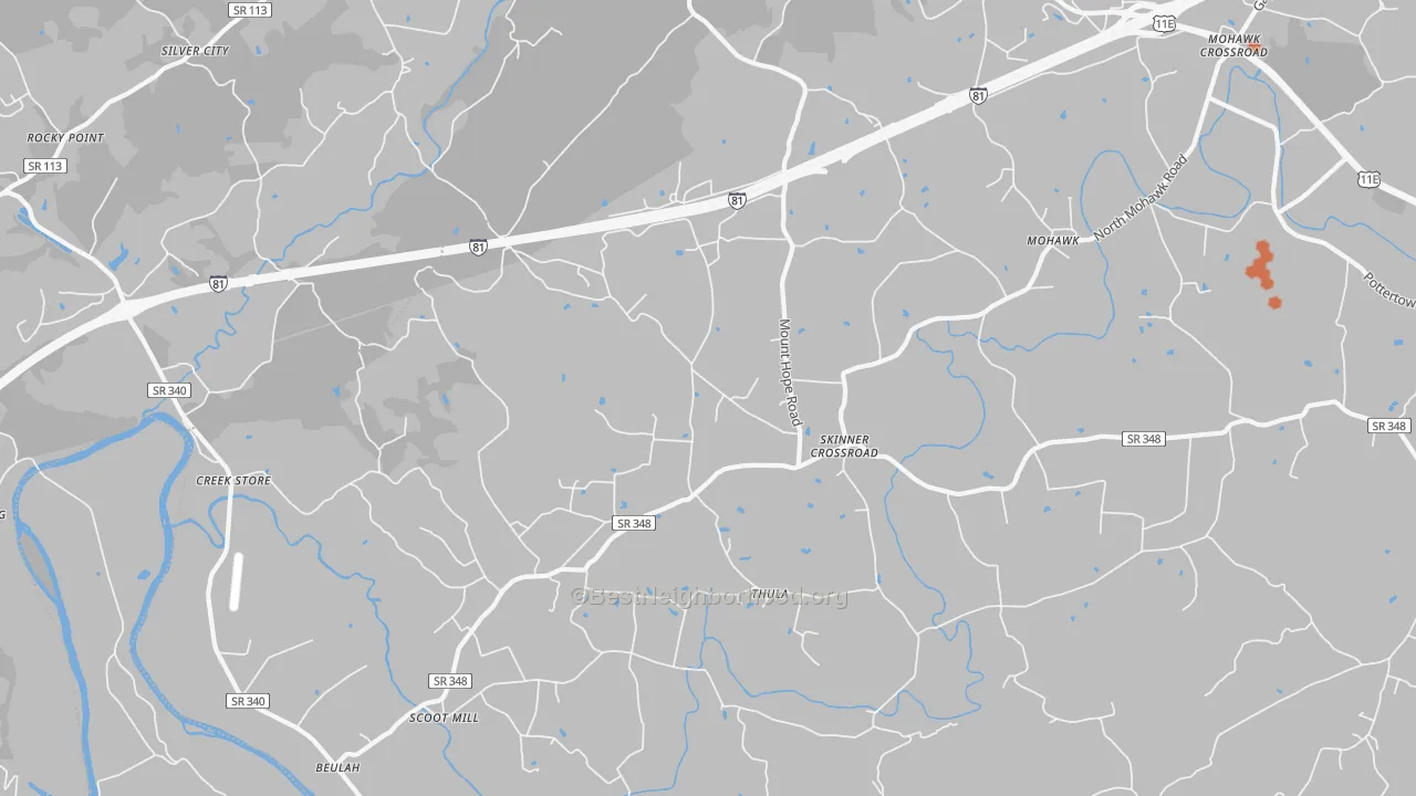 Bike Grade map of 37810, TN