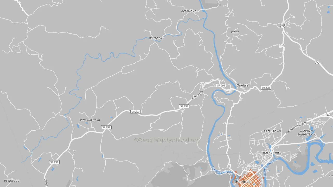 Bike Grade map of 37829, TN