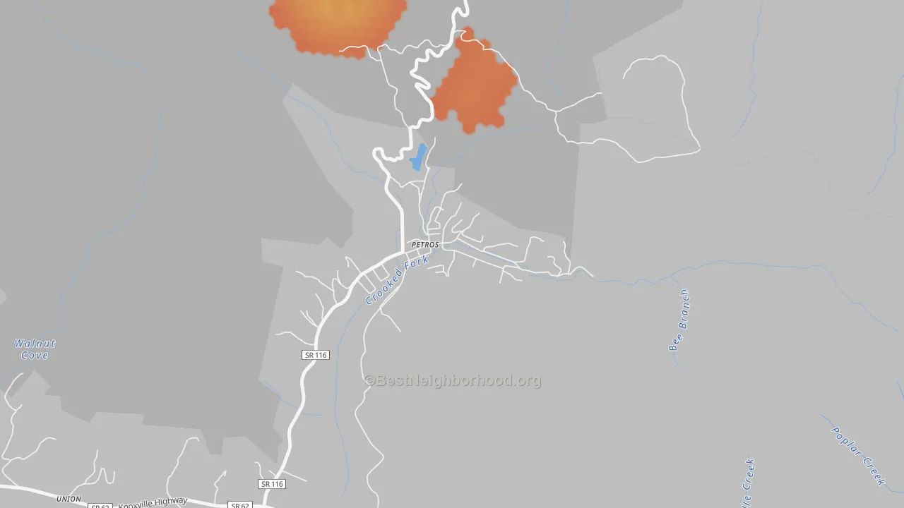 Bike Grade map of 37845, TN