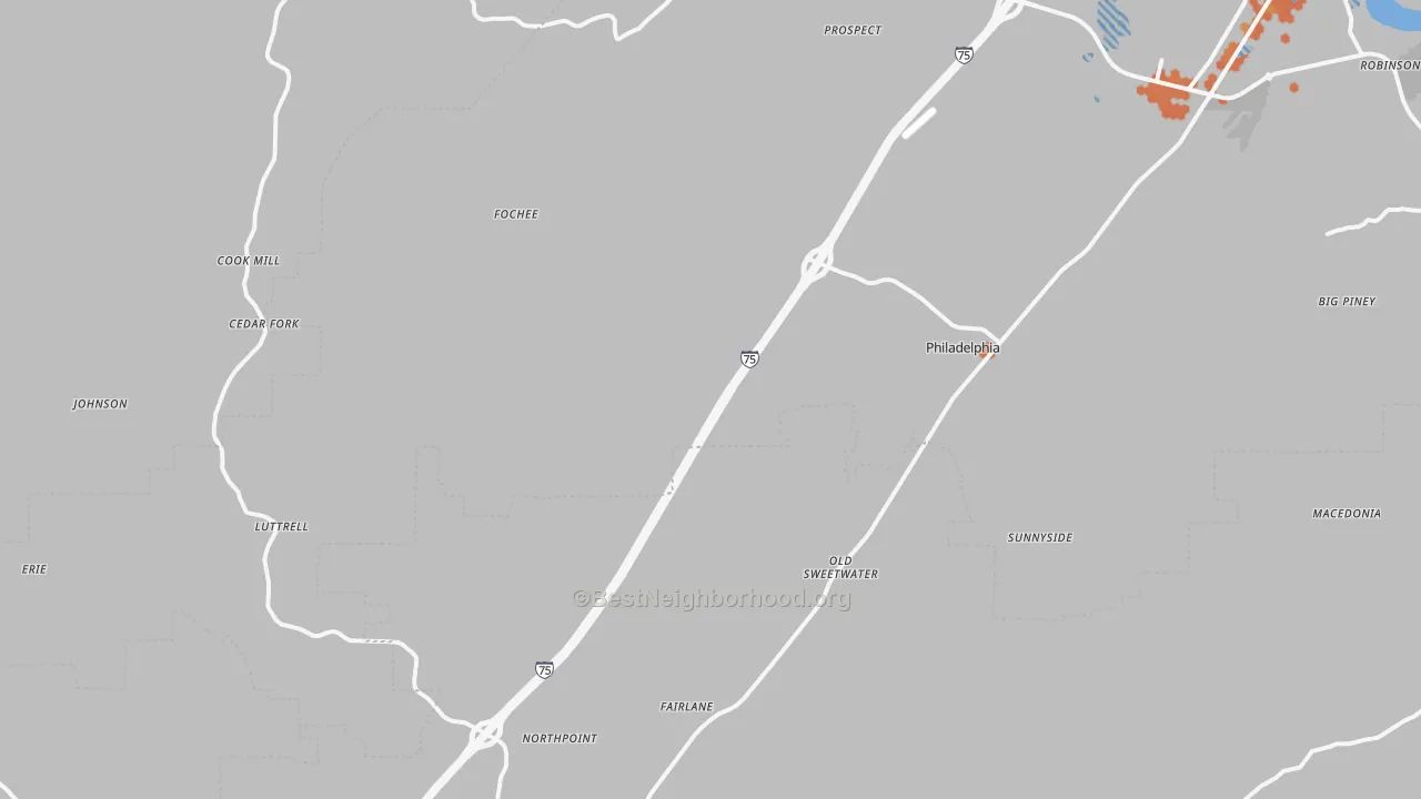 Bike Grade map of 37846, TN