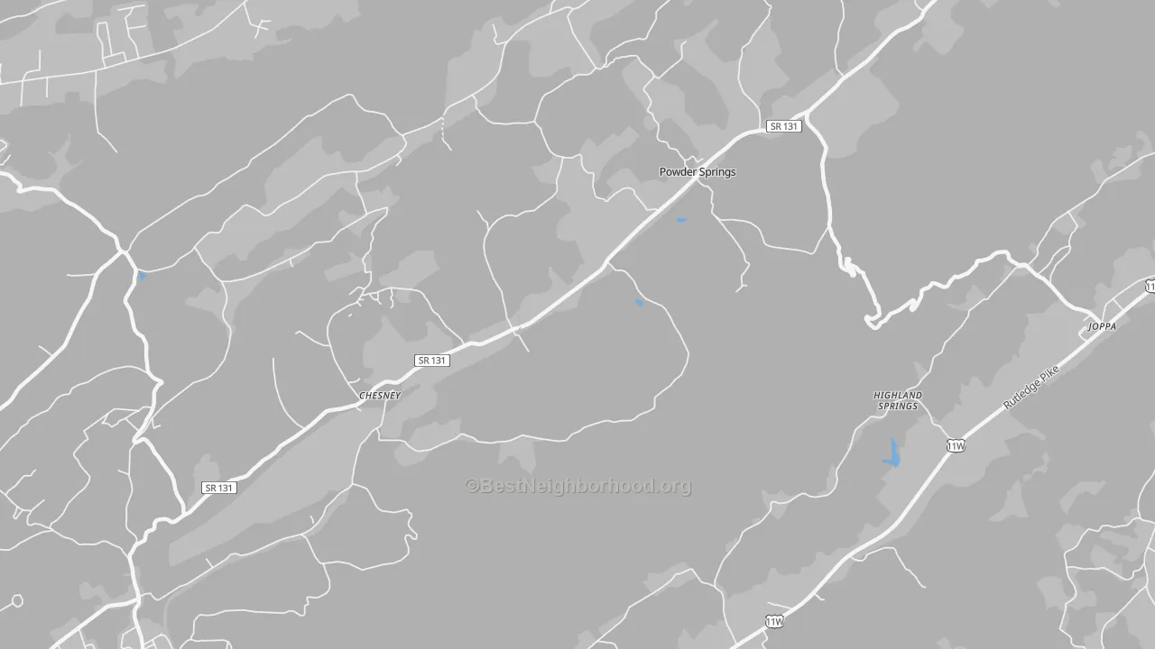 Bike Grade map of 37848, TN
