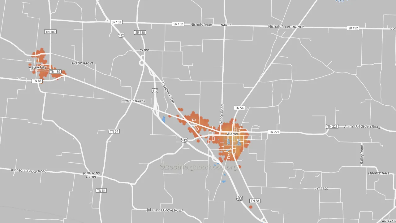 Bike Grade map of 38001, TN