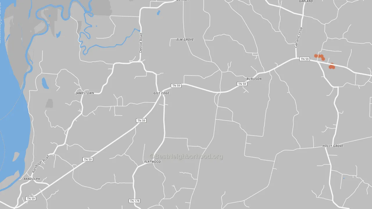 Bike Grade map of 38015, TN