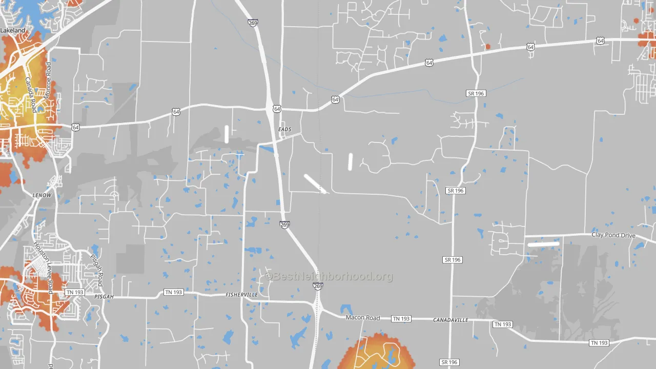 Bike Grade map of 38028, TN