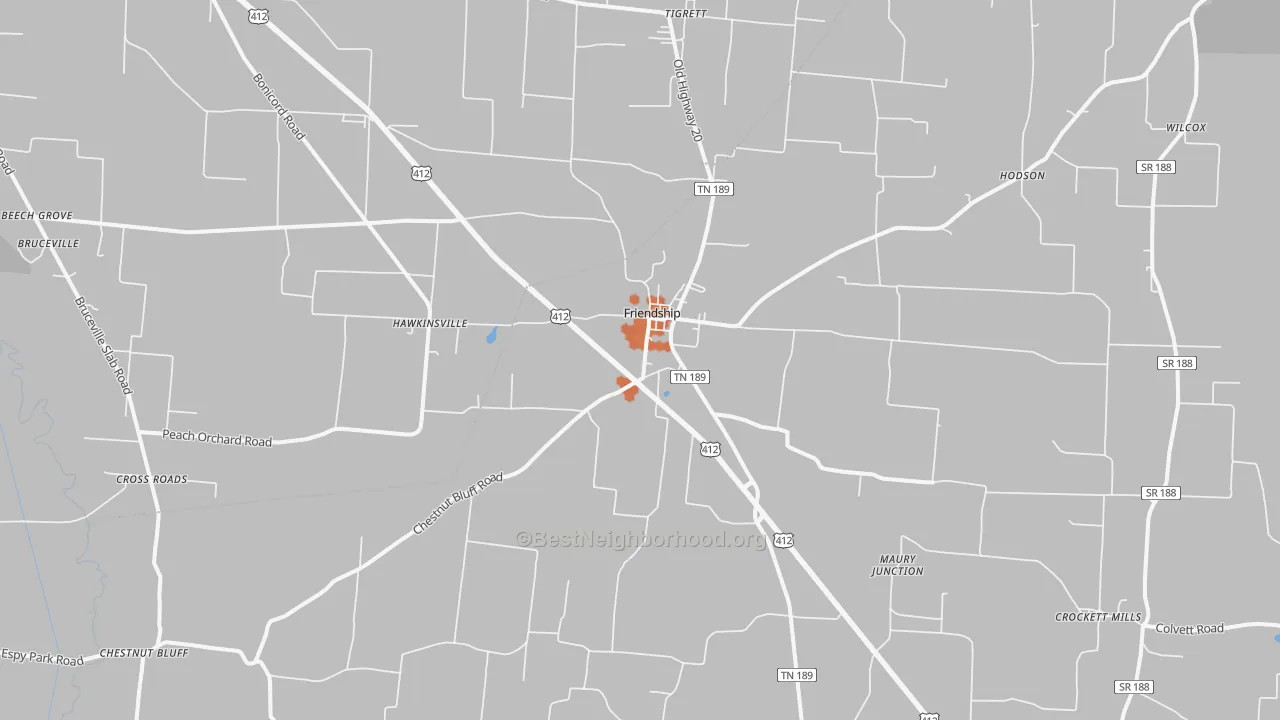Bike Grade map of 38034, TN