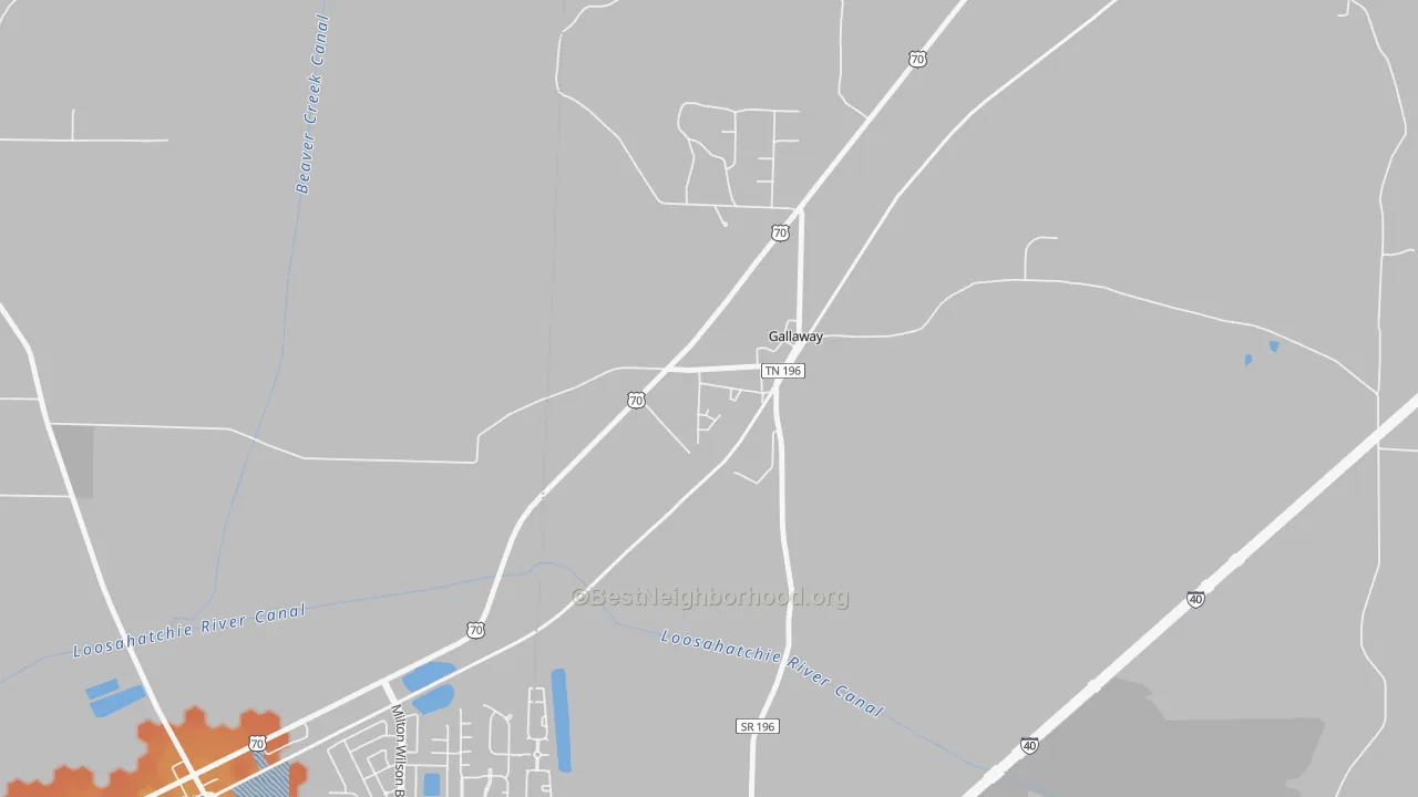 Bike Grade map of 38036, TN