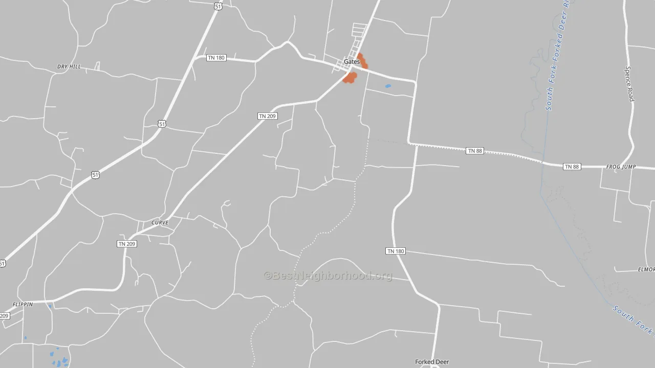 Bike Grade map of 38037, TN