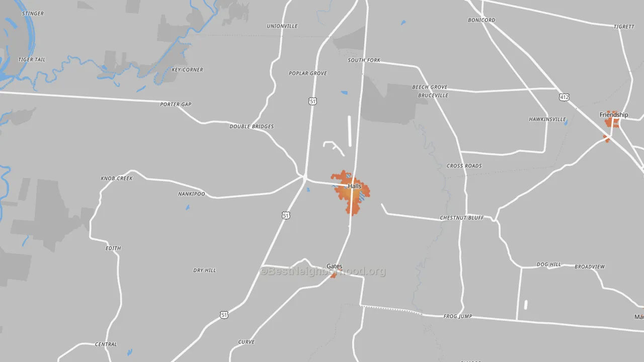 Bike Grade map of 38040, TN