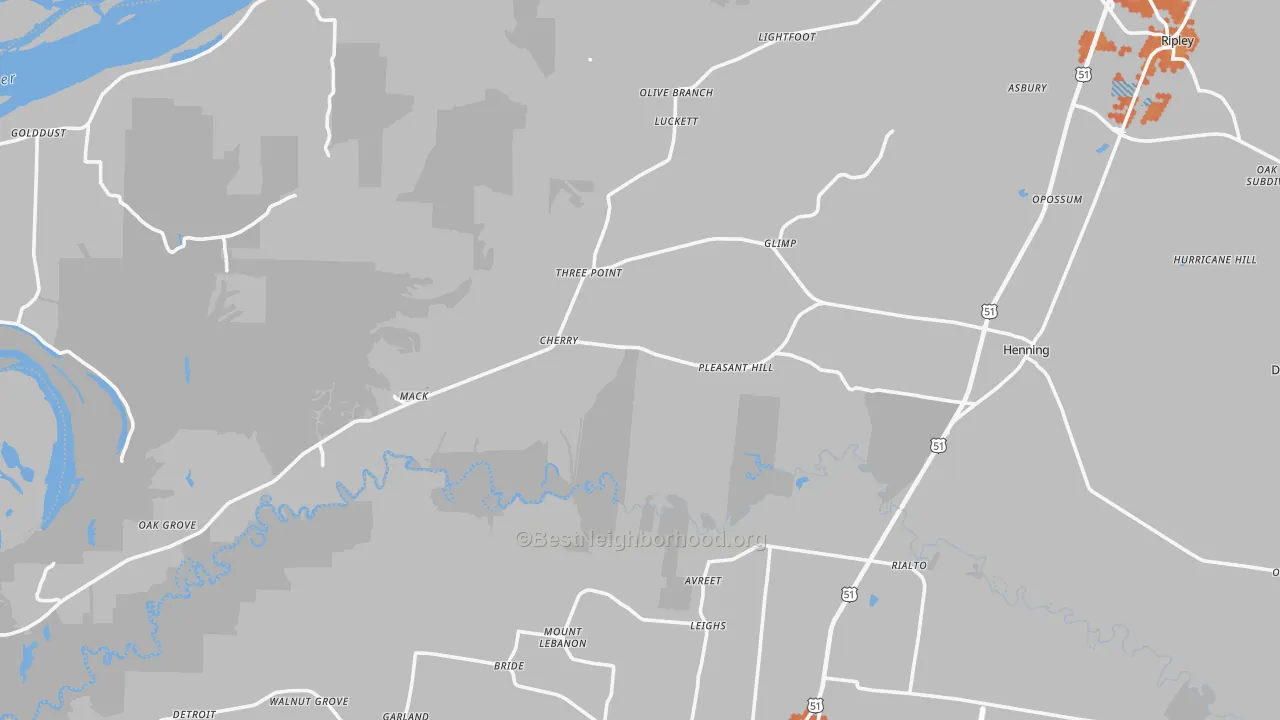 Bike Grade map of 38041, TN