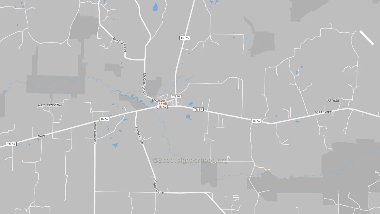 Bike Grade map of 38057, TN