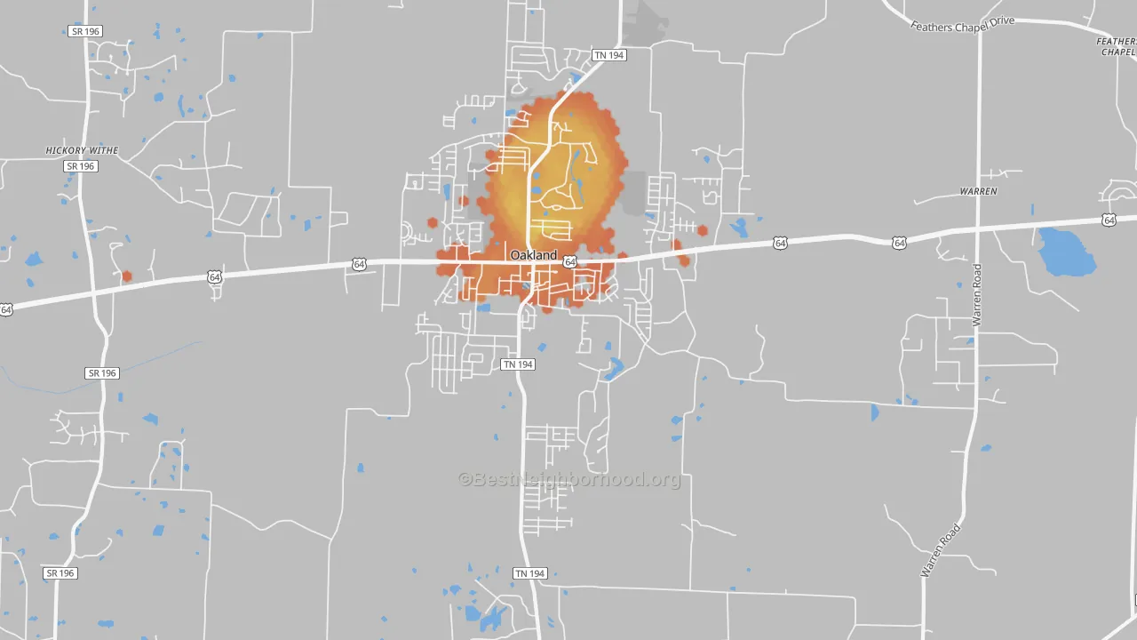 Bike Grade map of 38060, TN