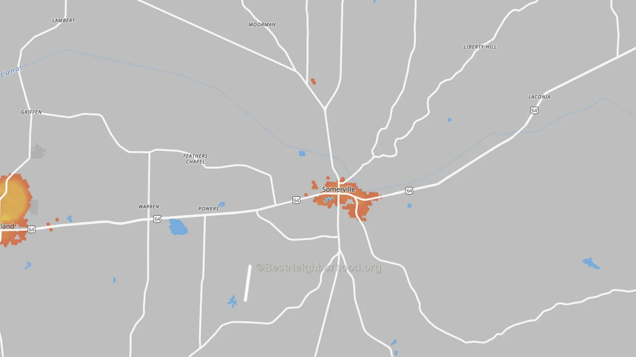 Bike Grade map of 38068, TN