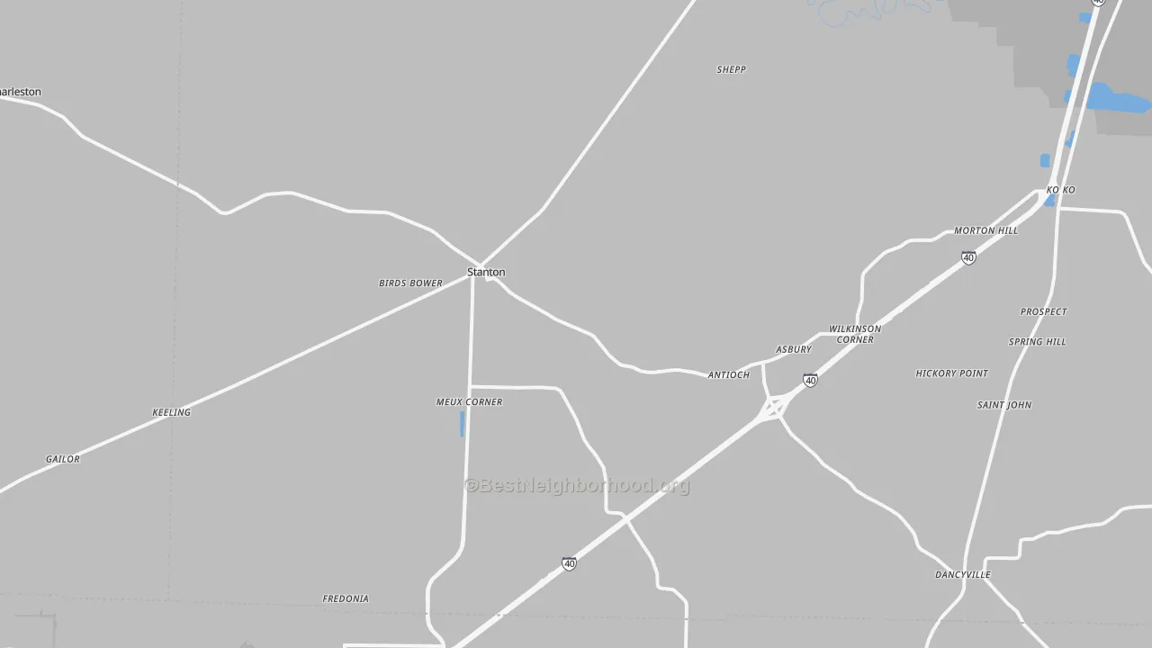 Bike Grade map of 38069, TN