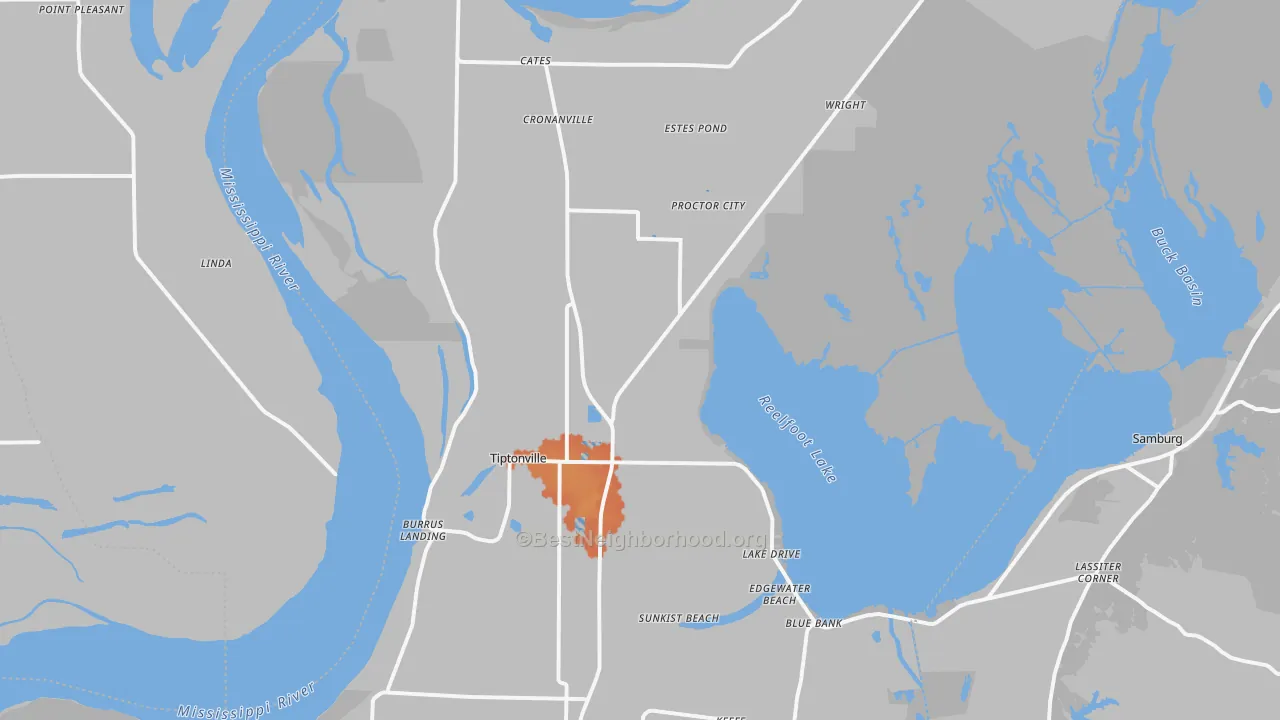 Bike Grade map of 38079, TN