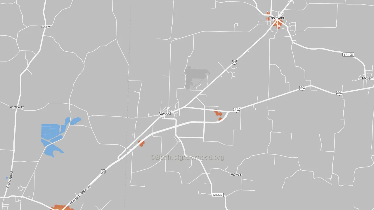Bike Grade map of 38220, TN