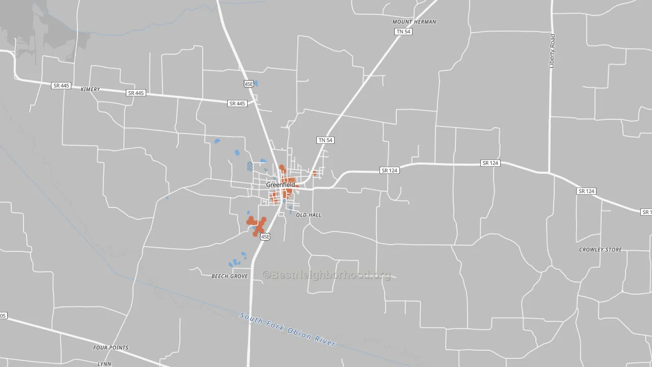 Bike Grade map of 38230, TN