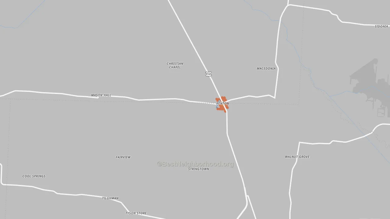 Bike Grade map of 38233, TN