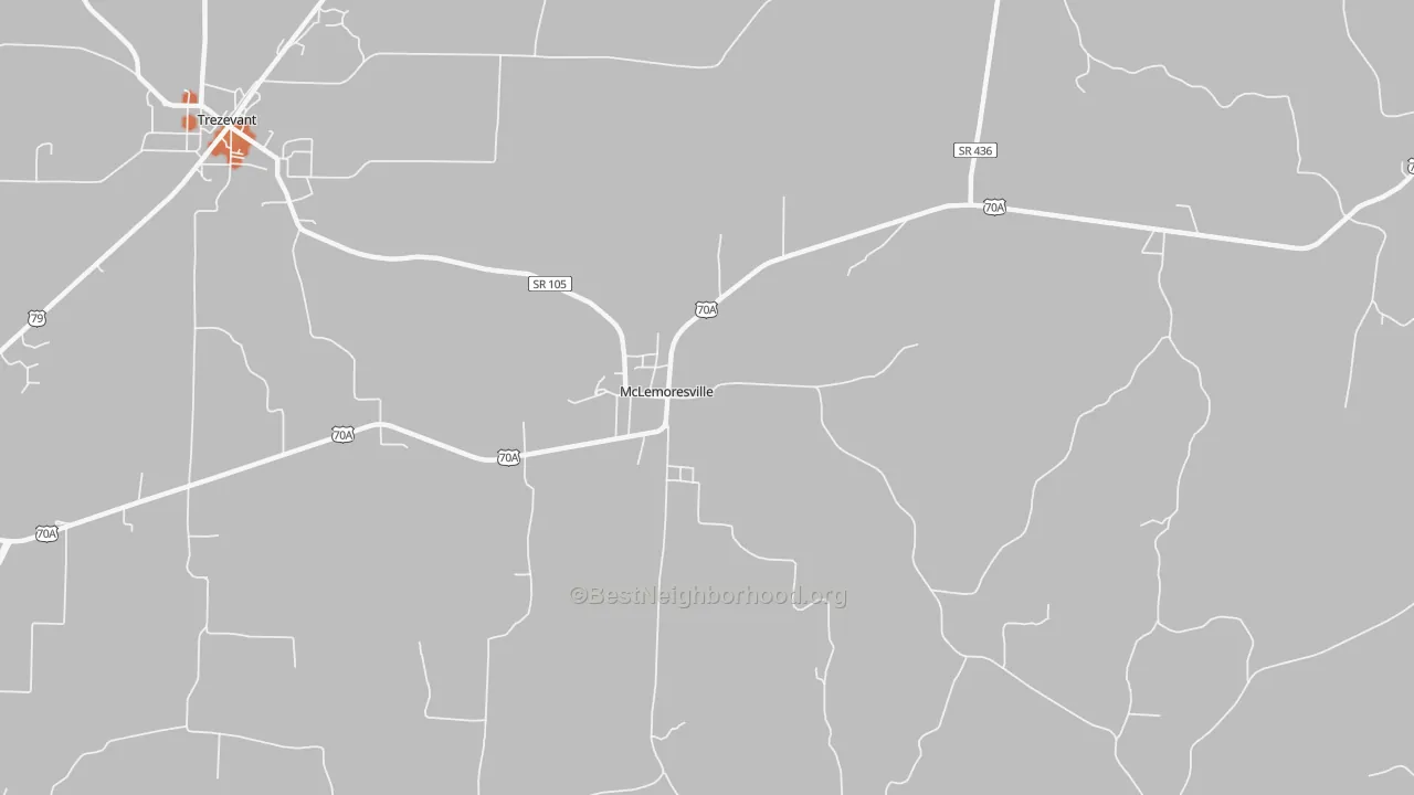 Bike Grade map of 38235, TN