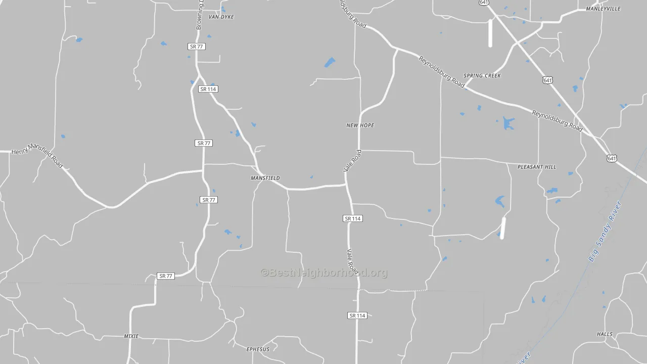 Bike Grade map of 38236, TN