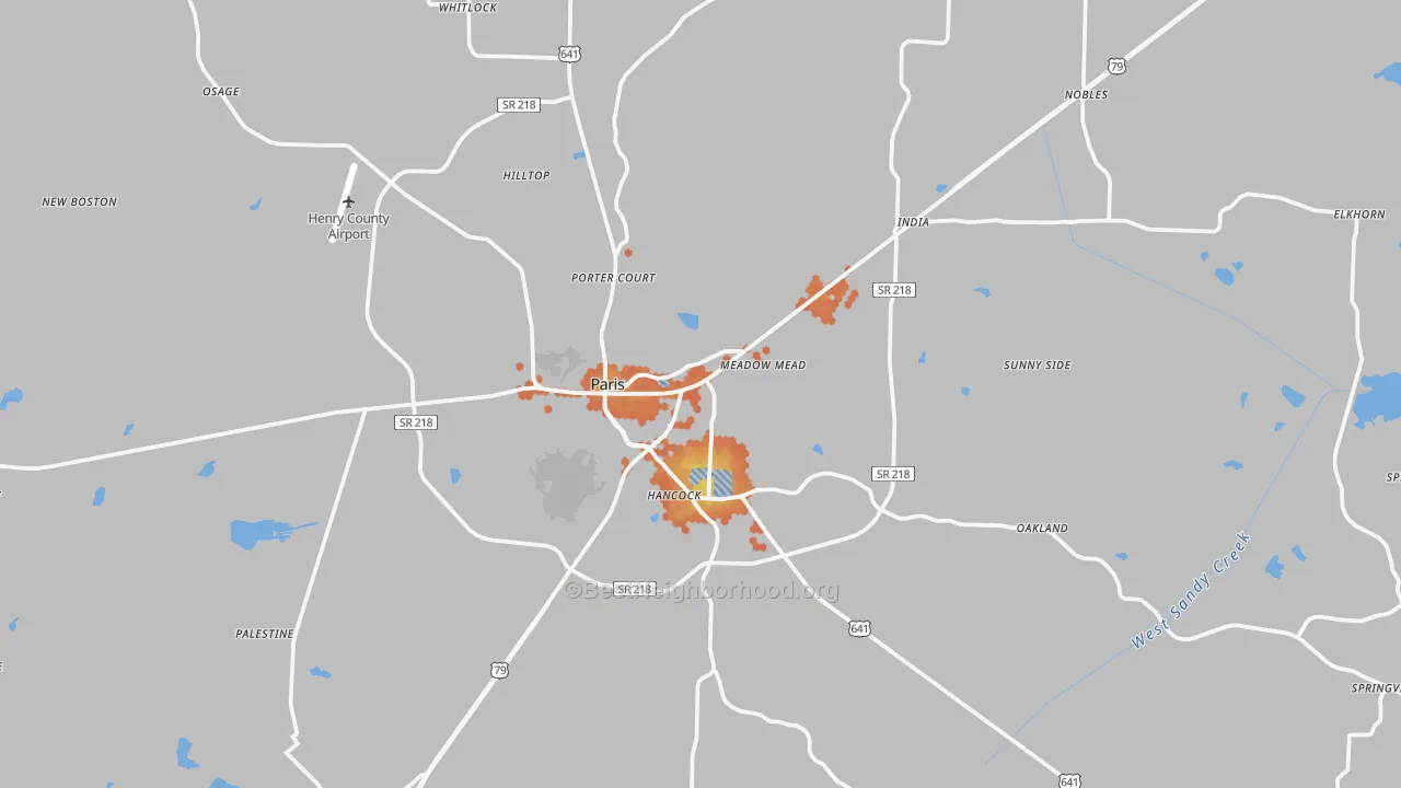 Bike Grade map of 38242, TN