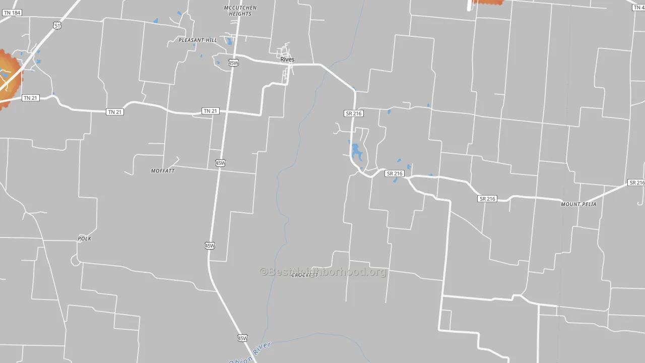 Bike Grade map of 38253, TN