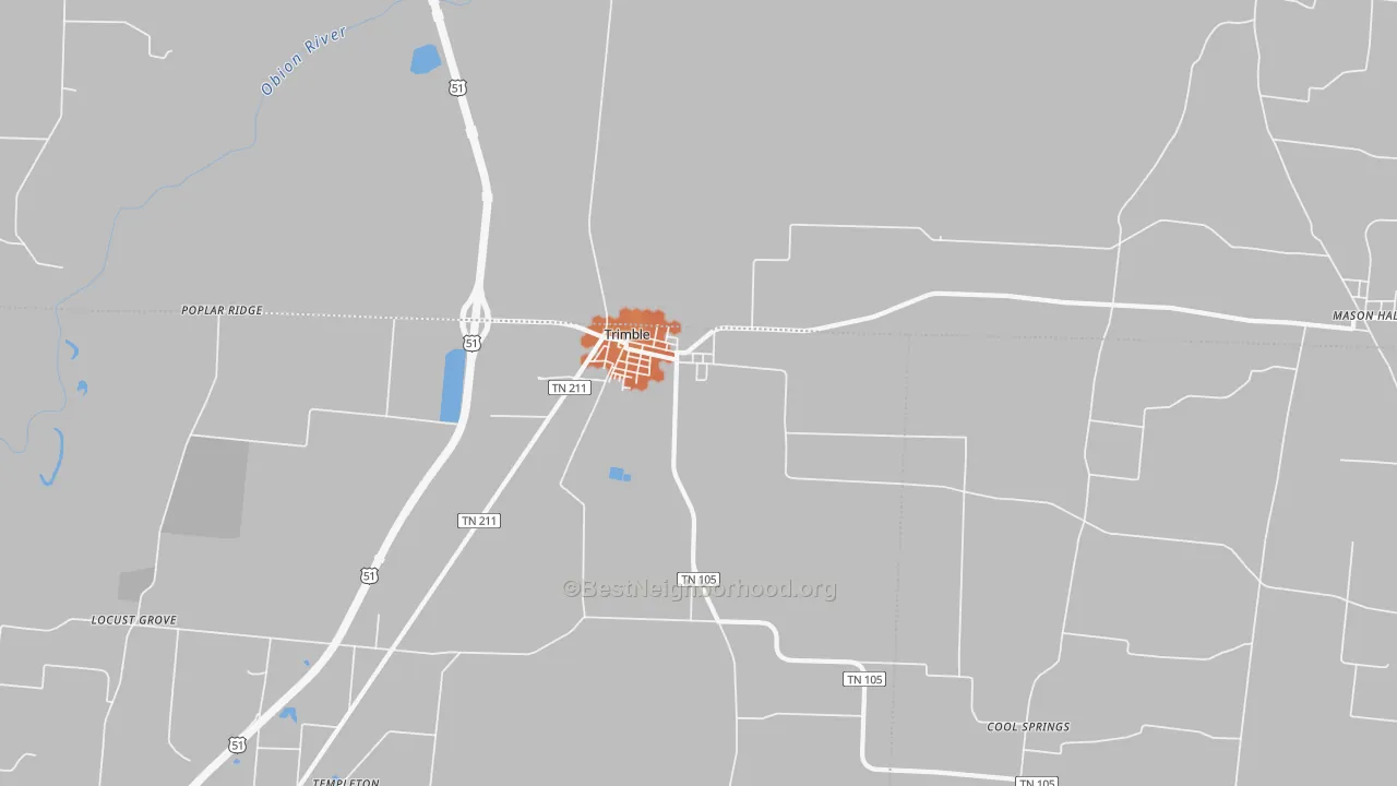 Bike Grade map of 38259, TN