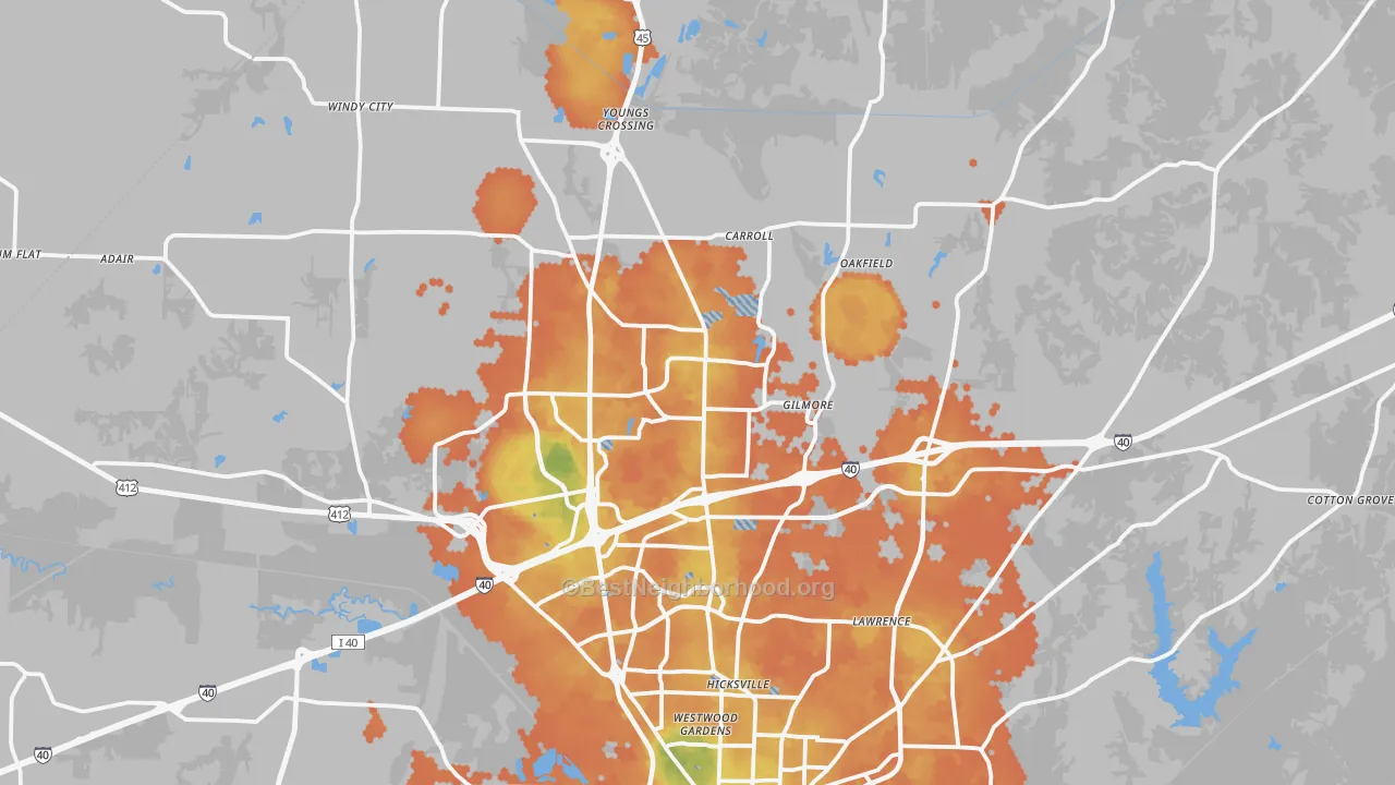 Bike Grade map of 38305, TN