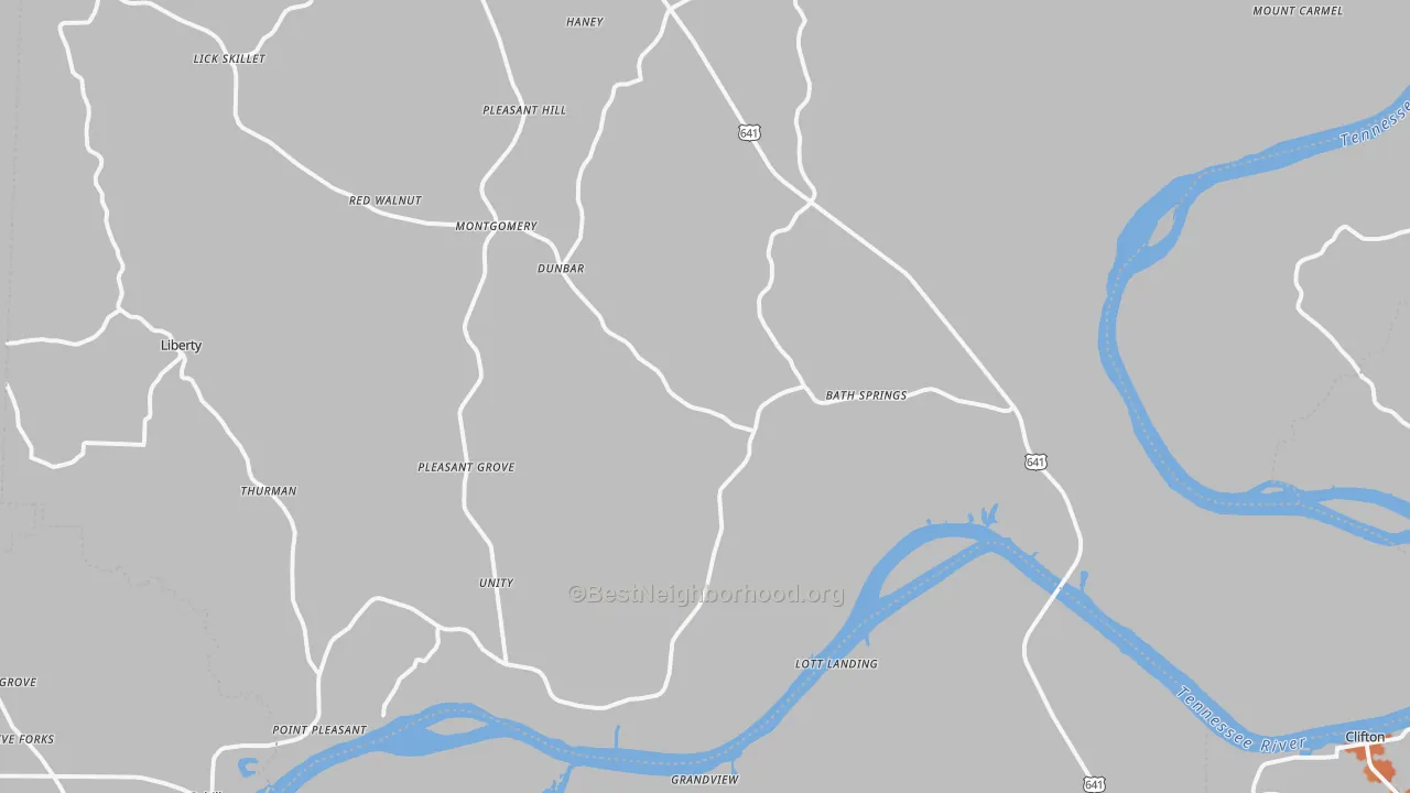 Bike Grade map of 38311, TN