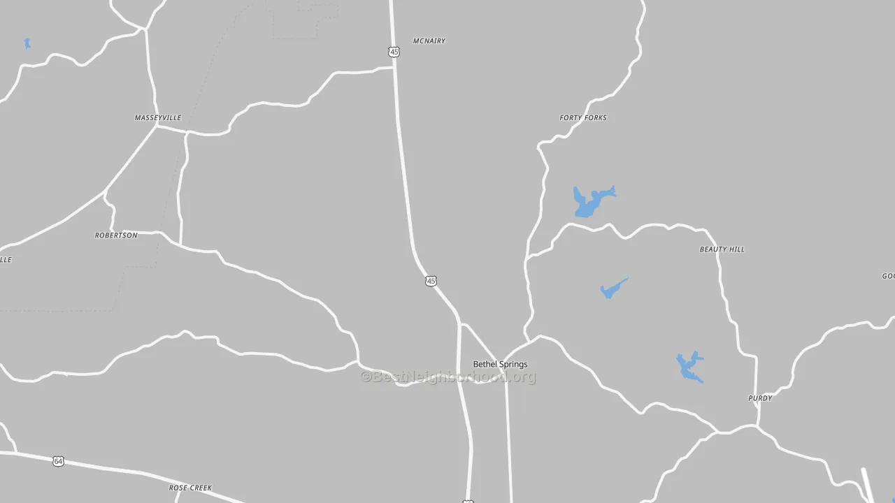 Bike Grade map of 38315, TN