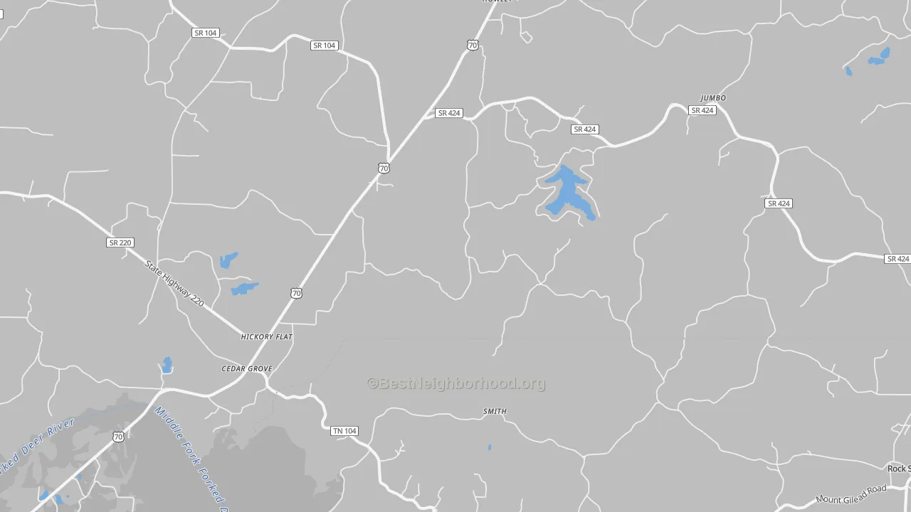 Bike Grade map of 38321, TN