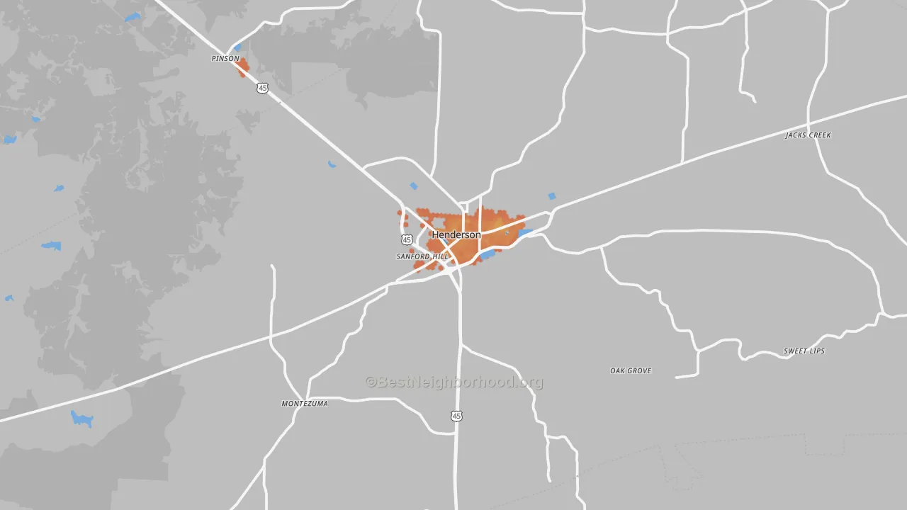 Bike Grade map of 38340, TN
