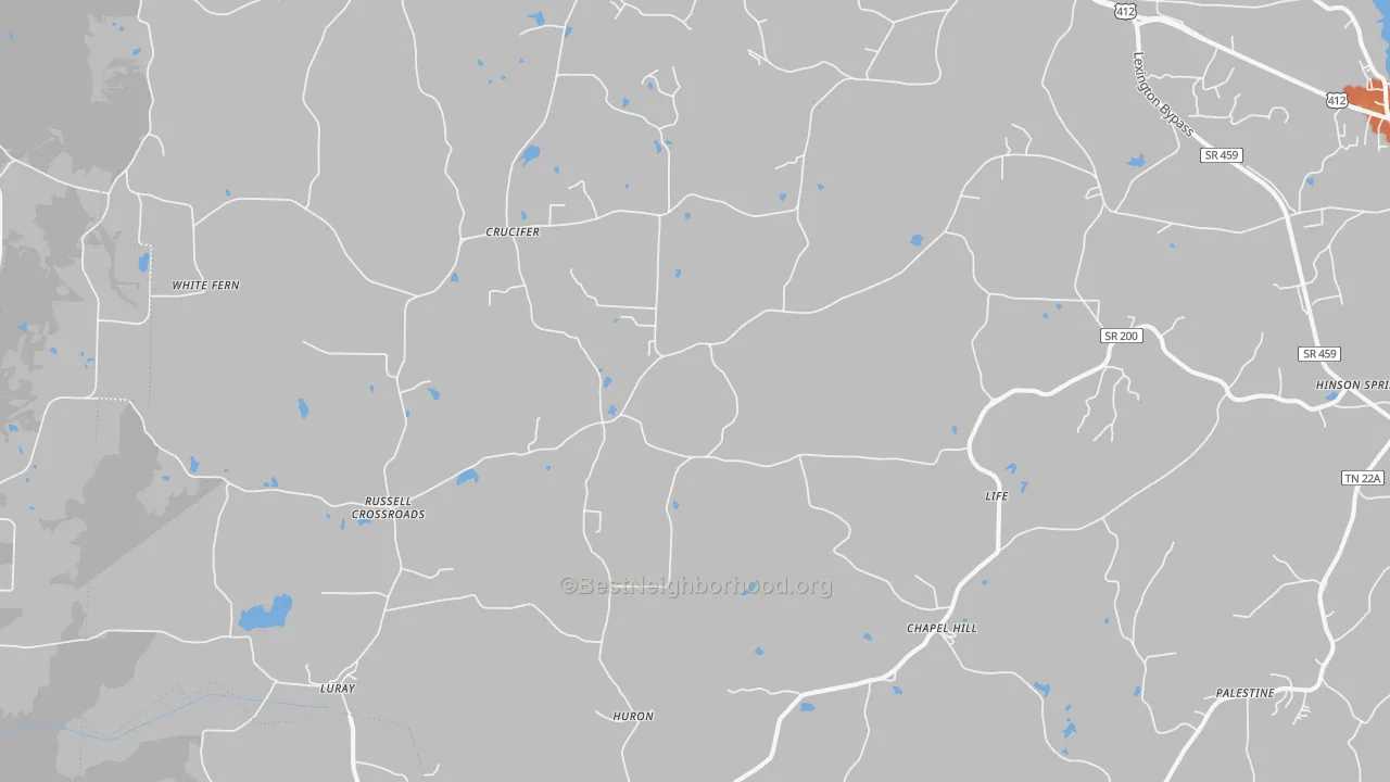 Bike Grade map of 38345, TN
