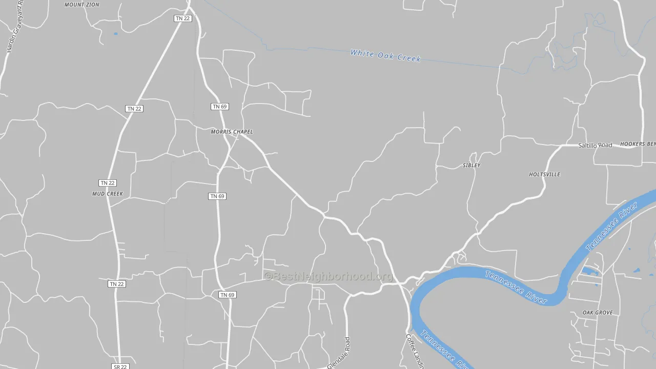 Bike Grade map of 38361, TN