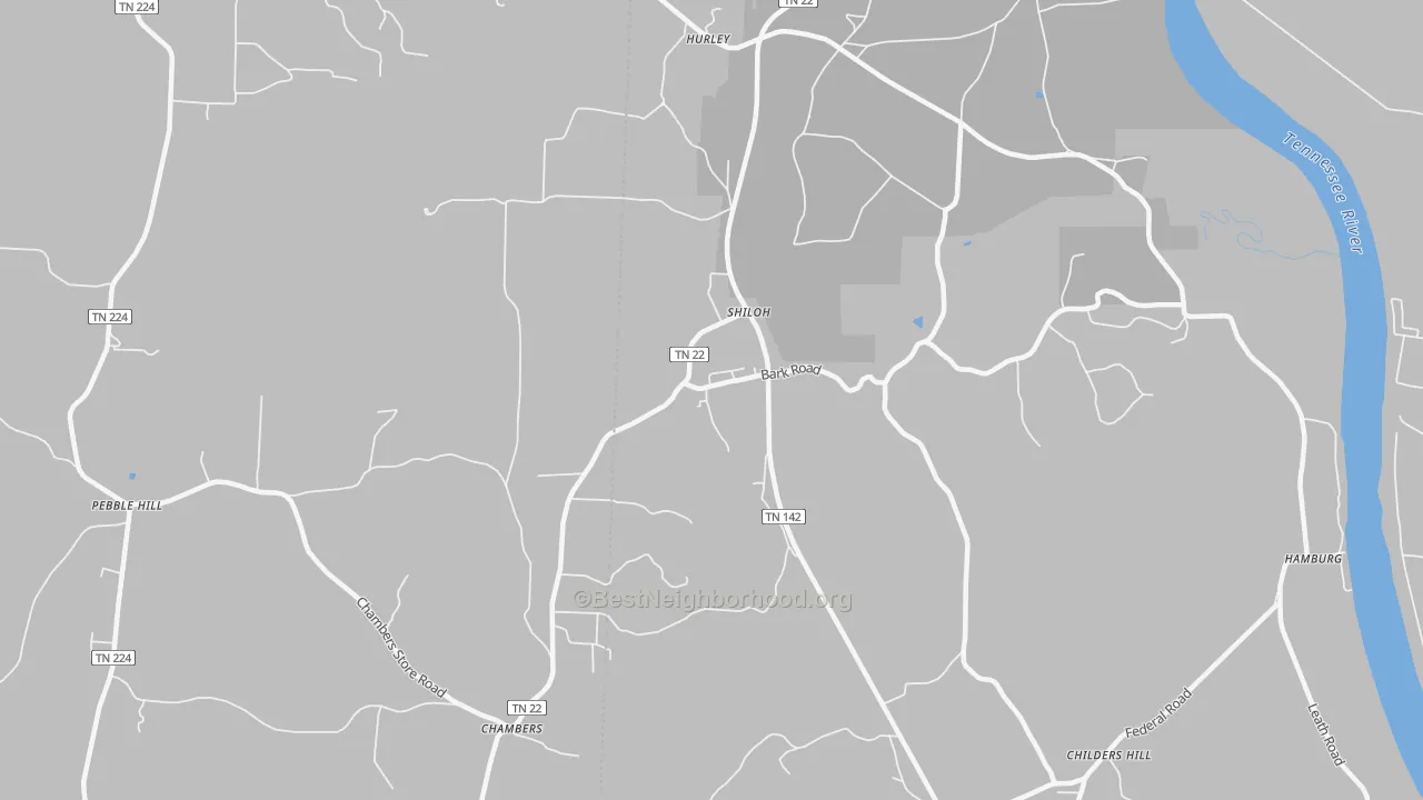 Bike Grade map of 38376, TN