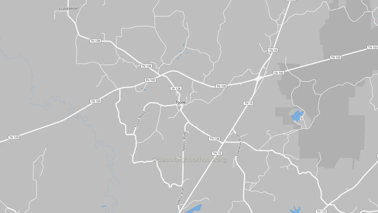 Bike Grade map of 38381, TN