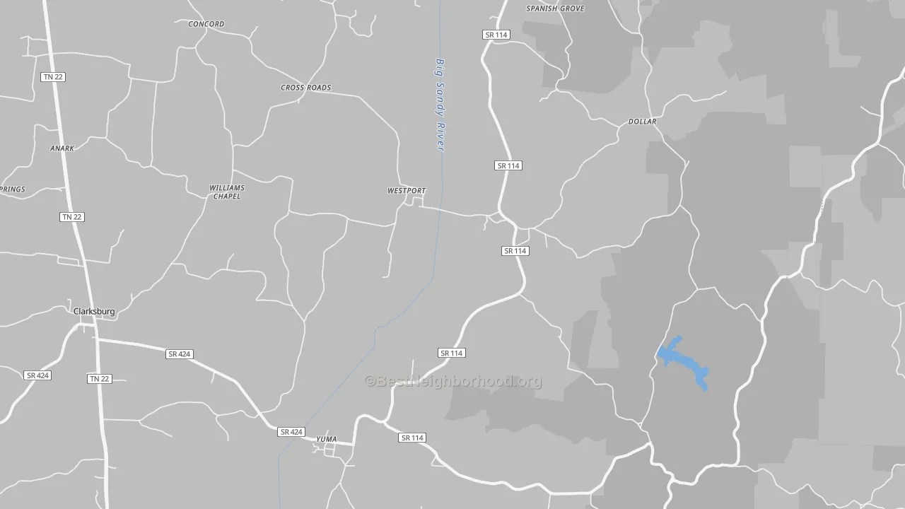 Bike Grade map of 38387, TN