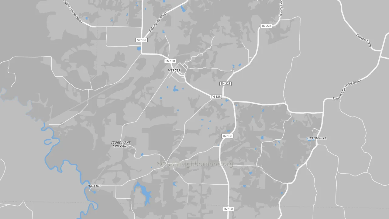 Bike Grade map of 38392, TN