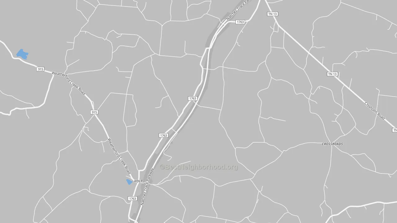 Bike Grade map of 38452, TN
