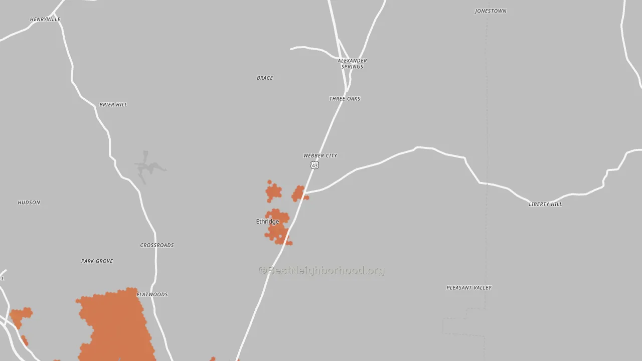 Bike Grade map of 38456, TN